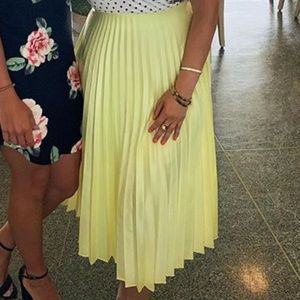Yellow Pleated Skirt